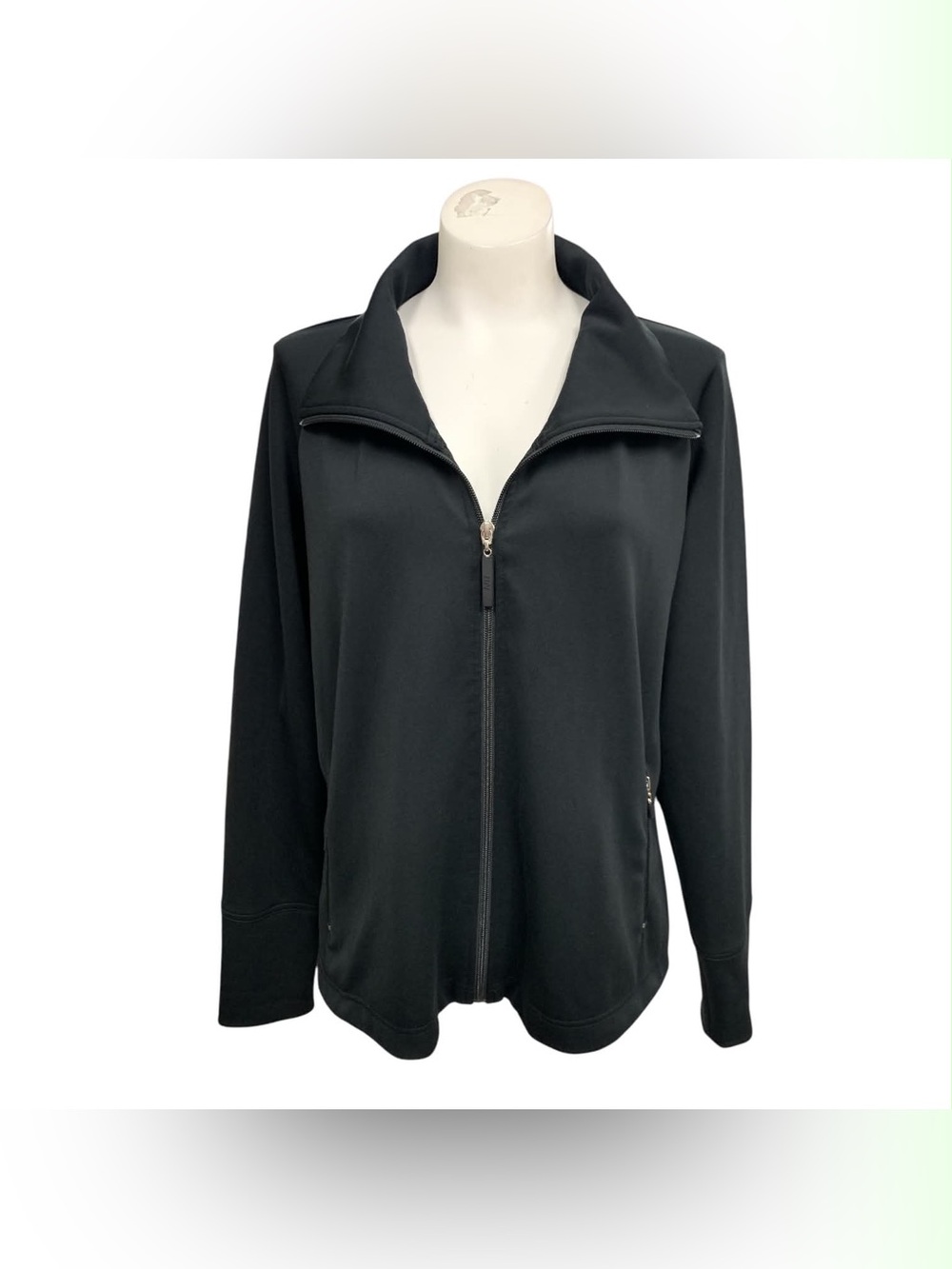 Bianca Nygard Black Zip-Front Bomber Jacket Size L